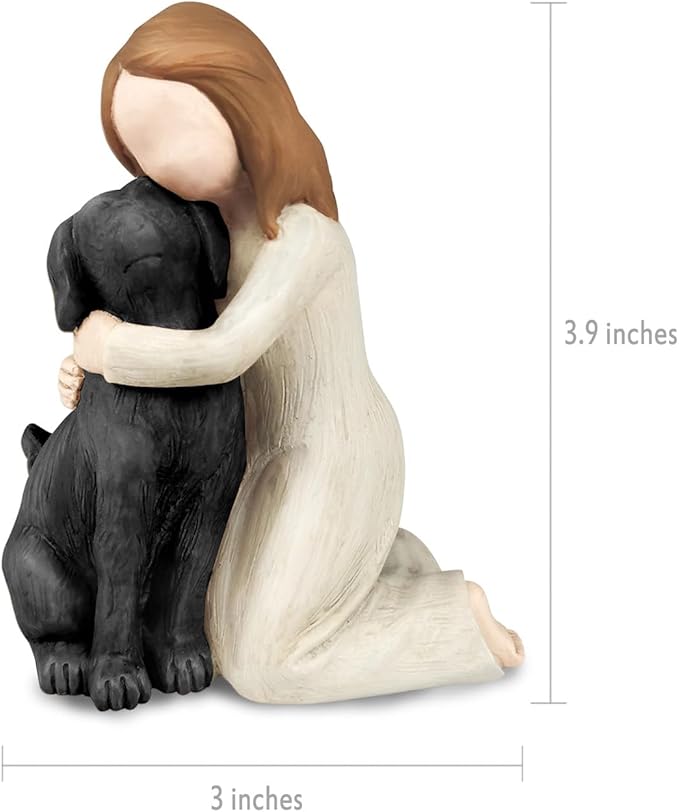 Black Dog Angel Figurines, Angel Dog Friendship Memorials for Pets Lovers