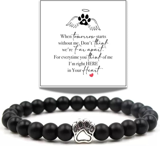 LINGYUAN Pet Memorial Gifts for Dogs Cats, Pet Memorial Bracelet, Remembrance Pet Loss Sympathy Gift for Cat Dog Lovers, Bereavement Gifts for Loss of Pet