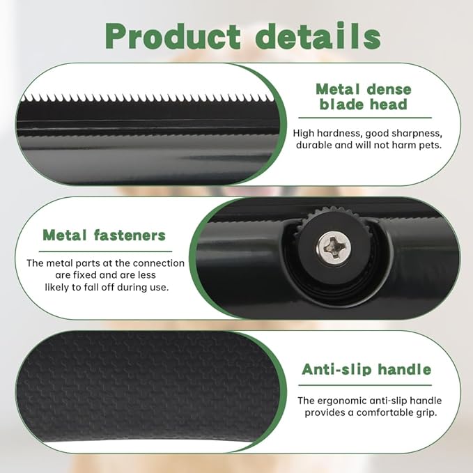 Deshedding Brush with Steel Comb,Dog Brush for Shedding,Pet Hair Removal Tool for Cats, Dogs, Rabbits, Horses, Matted Hair, Loose Hairs ﻿