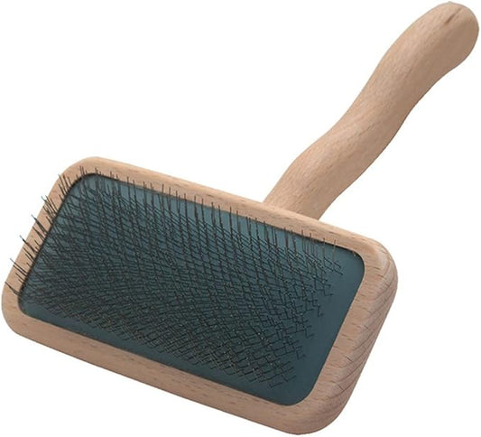 Chris Christensen Mark III Slicker Brush for Dogs, 12mm Pins, Groom Like a Pro, Handcrafted Lightweight Beechwood Ergonomic Handle, Stainless Steel Pins, A5III Medium. Made in Germany.