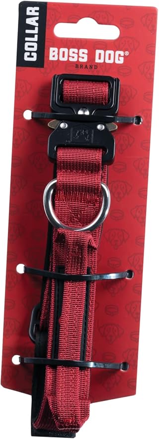Boss Dog Tactical Collar, Red, Small