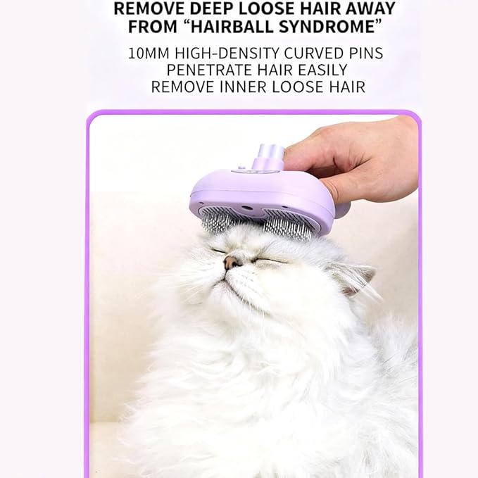 2025 Dog Steam Brush, 4-in-1 Universe Dog Brush with Spray and UV Disinfection, Effortlessly Removes Loose Fur, Dirt while Massage Pet (Purple)
