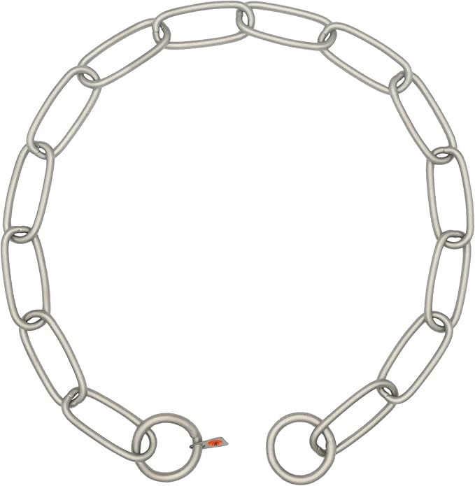 Herm Sprenger Matte Stainless Steel Fur Saver Long Link Dog Collar No-Pull Slip Chain for Medium Large Dogs Professional Training Collar Correction Chain Made in Germany (23in (58cm) x 4mm)