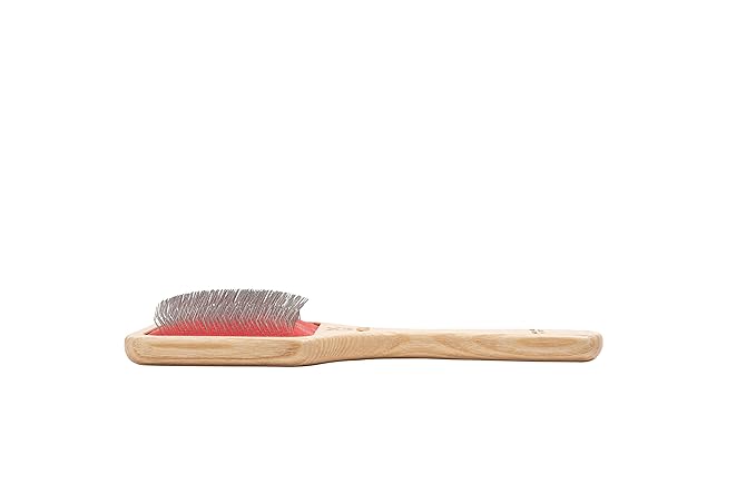 WIDU - Brush for Dogs and Cats, Ideal for Medium and Large Pets with Short Hair, Professional Carder in Ash Wood, Handmade in Italy - 21.5 x 9.4 cm, with 14 mm Long Teeth and 60° Inclination