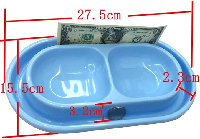 Cat Kitten Dish Dog Puppy Feeder Pet Bowl Ants go Away Grey, S