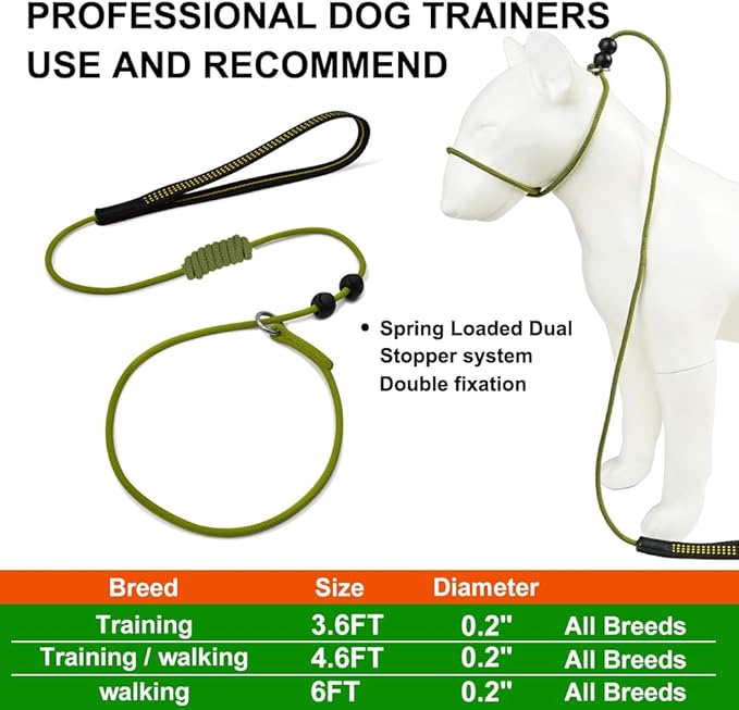 BeauGo|Slip Leads for Dogs|Dog Training Leash, 2-In-1Training Lead & Collar,Thin Rope specifically Designed for Dog Training and NGKC Competition,Suitable for All Dog Competition Training Rope(4.6FT)