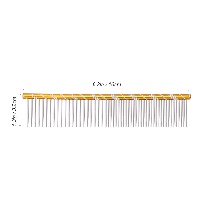 Combs for Grooming - Combs with Rounded Ends Stainless Steel Teeth Pet Comb Grooming Comb Cat Comb Metal Comb for Removing Tangles and Knots