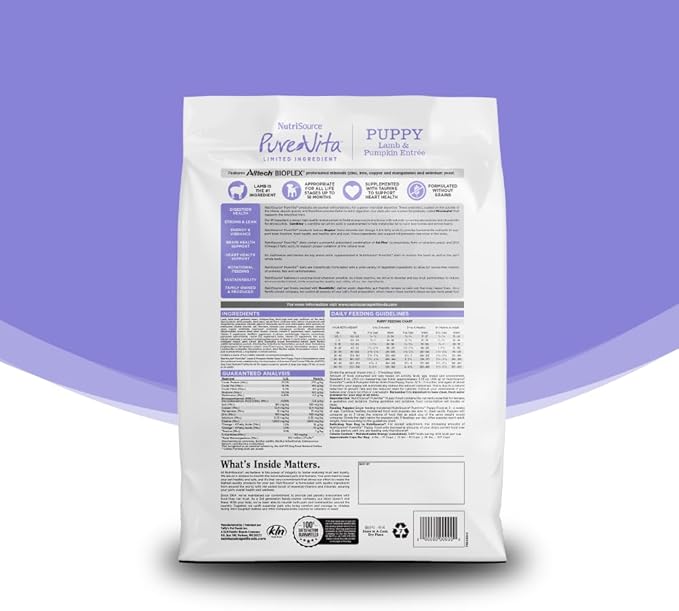 NutriSource Pure Vita Grain Free Lamb & Pumpkin Puppy Food, 4LB