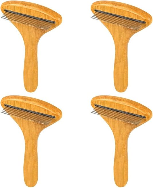 4pcs Pet Grooming Combs Dogs Cats Dog Hair Comb Puppy Grooming Shedding Removal Ergonomic Handle Design