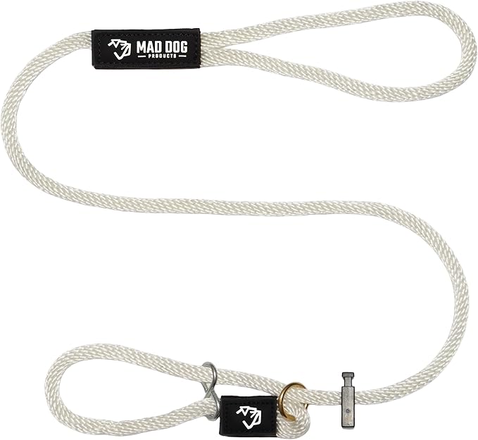 Mad Dog Products Easy Leader Dog Leash 1/2" x 15' White Signature Rope - Made in USA