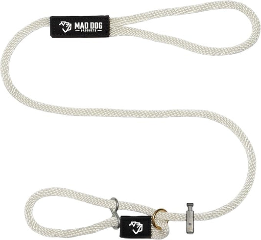 Mad Dog Products Easy Leader Dog Leash 1/2" x 15' White Signature Rope - Made in USA