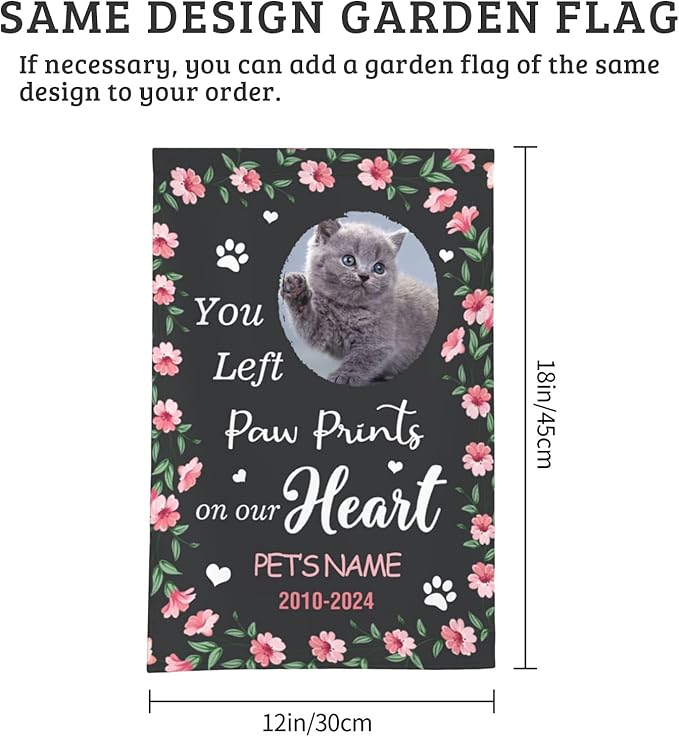 Cowcute Personalized Memorial Stones for Pets, Customized Pet Memorial Gifts for Dogs Mom Cat Owner, Loss of Pet Sympathy Gift, Cat Passing Away Remembrance Plaque, Pet Memory Stone for Cat