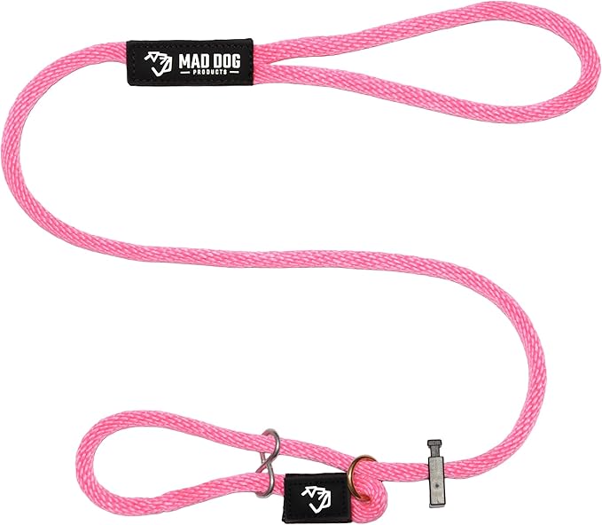 Mad Dog Products Easy Leader Dog Leash 3/8" x 10' Pink Signature Rope - Made in USA