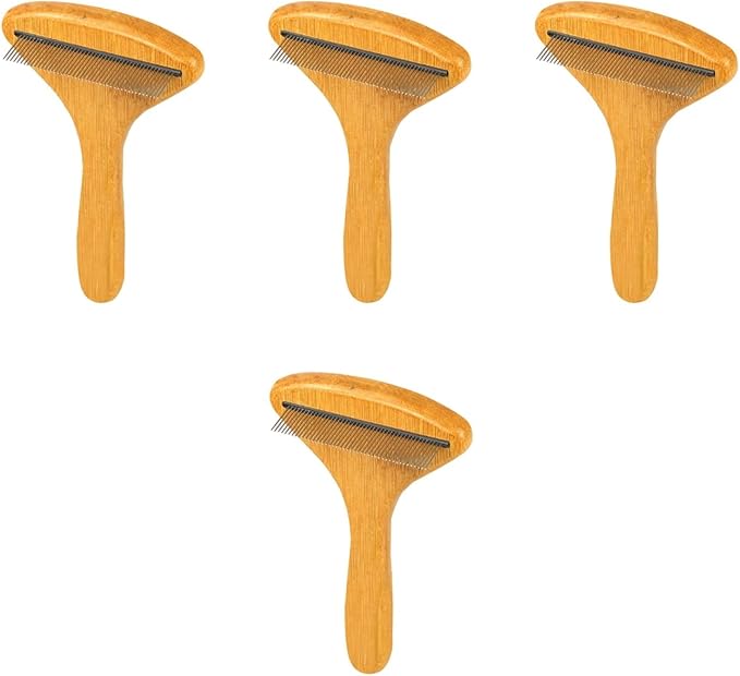 4pcs Pet Grooming Combs Dogs Cats Dog Hair Comb Puppy Grooming Shedding Removal Ergonomic Handle Design