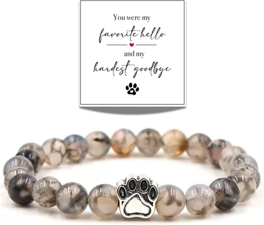 LINGYUAN Pet Memorial Gifts for Dogs Cats, Pet Memorial Bracelet, Remembrance Pet Loss Sympathy Gift for Cat Dog Lovers, Bereavement Gifts for Loss of Pet