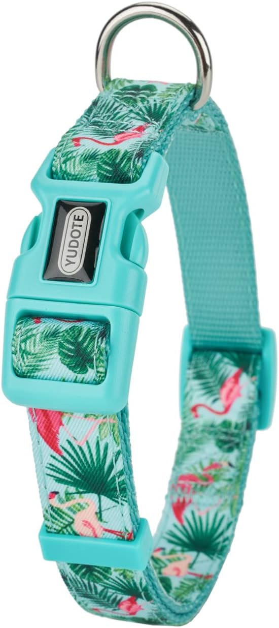 Martingale Dog Collar,Flamingo Pattern,with Safety Quick Release Buckle,Escape-Proof Anti-Pull for Small Puppy Dogs(Flamingo,XS)