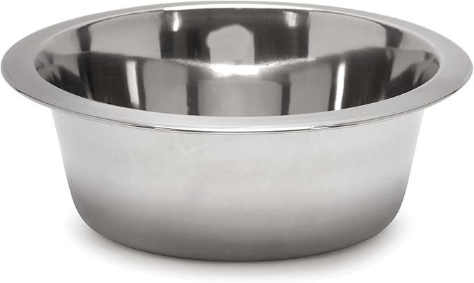 INDIPETS Standard Feeding Dish: Pet Water and Food Bowl | 5 Quart, Stainless Steel (PN: 800012)