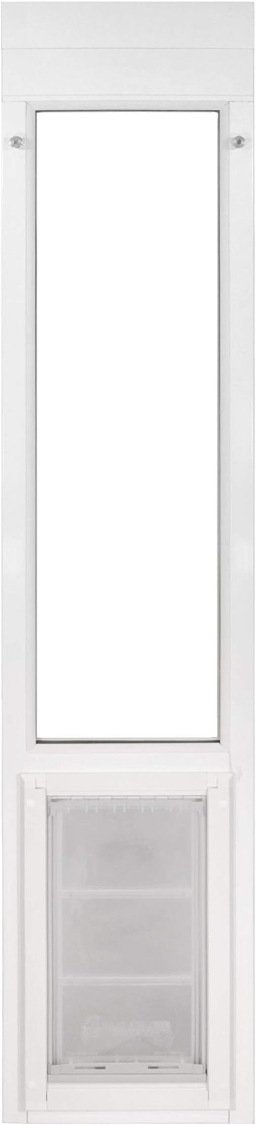 Endura Flap Pet Door for Vinyl Sliding Glass Doors | Weatherproof & Insulated Dog Door for Vinyl Sliders | Durable with Secure Locking Cover | White, XXL Flap, 77.25"-80.25" Slider Height