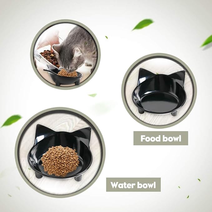 Skrtuan Pets Dog Cat Food Bowl – Non-Slip Wide, Shallow Pet Dish for Whisker Fatigue Relief, Safe for Puppies & Rabbits
