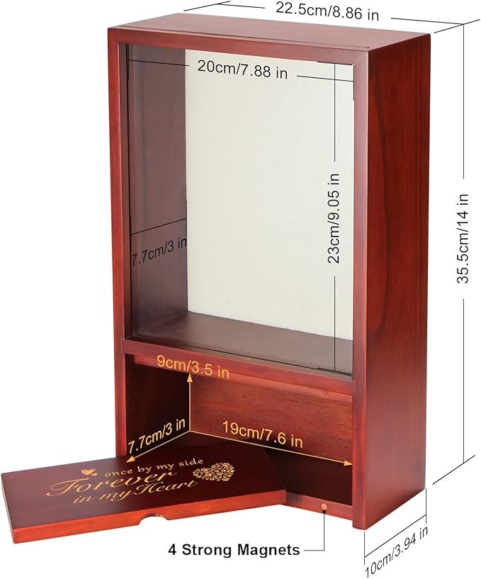 TJ.MOREE Dog Urns - Memorial Display Case, Personalized Keepsake Cremation Urns for Dog Loss - Once by My Side, Forever in My Heart