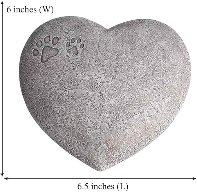 Personalized Paw Prints Pet Memorial Stones, Heart Shaped Dog Grave Marker, Custom Dog Garden Tombstone with Any Message-Pet Sympathy Gift