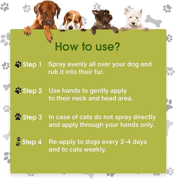 Paws and Claws Pet Spray - Natural Flea and Tick Repellent with Cedar Oil - Effective and Safe Pest Control for Dogs and Cats, Helps Repels Fleas, Ticks, & Mites, Pet Friendly & Easy to Use - 16oz