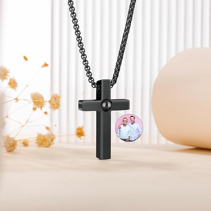 Personalized Projection Necklace with Custom Photo Pendant - Best Gift for Mom, Wife, Girlfriend, or Memorial - Mother's Day, Valentine's Day, Birthday Jewelry Gift