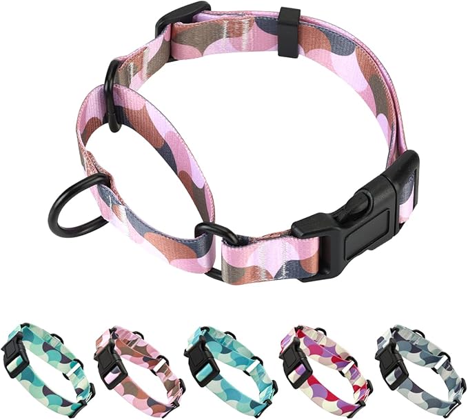 Martingale Dog Collars,Adjustable Soft Nylon Quick Release Buckle,No Pull Training Collar for Large Medium Small Dogs