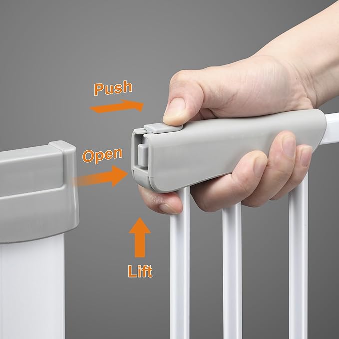 51.18" Extra Tall Cat Gate for Doorway, 30.5"-40" Auto Close Pet Gate Include 2.75" and 5.5" Extension Kits, No Drilling Pressure Mount Kit, Suitable for Doorways or Kitchen, New White