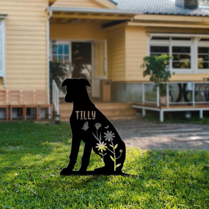 Custom Metal Pet Grave Markers Dog Memorial Plaque, Waterproof Dog Grave Markers Outdoor for Memorial Yard, Sympathy Gift for Pet Loss, Personalized Grave Markers for Dogs