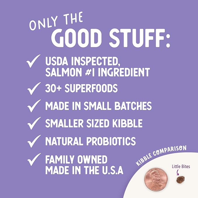 Health Extension Grain Free Salmon & Sweet Potato Little Bites Small Kibble Formula with 30+ Superfoods, Omega 3, and Probiotics for Teacups, Toys & Miniature Dogs (12 lb)