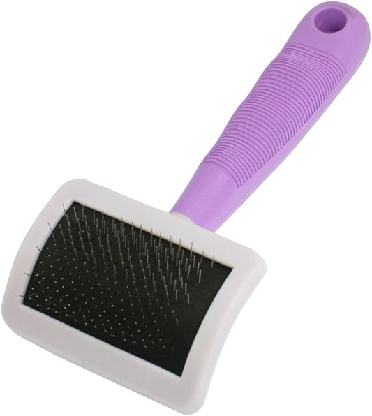 uxcell Metal Dog Pet Massage Cleaning Grooming Wire Brush Tool, Purple