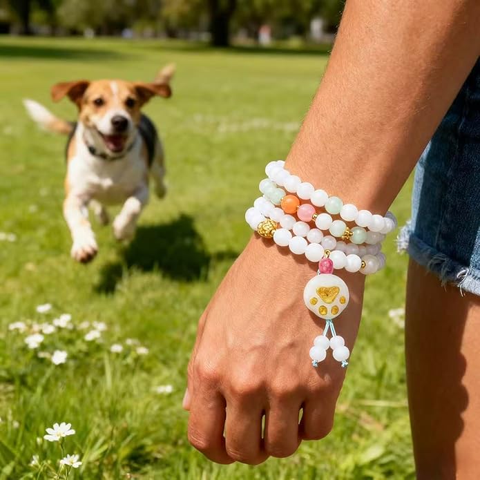 LINGYUAN Pet Memorial Gifts for Dogs Cats, Pet Memorial Bracelet, Remembrance Pet Loss Sympathy Gift for Cat Dog Lovers, Bereavement Gifts for Loss of Pet