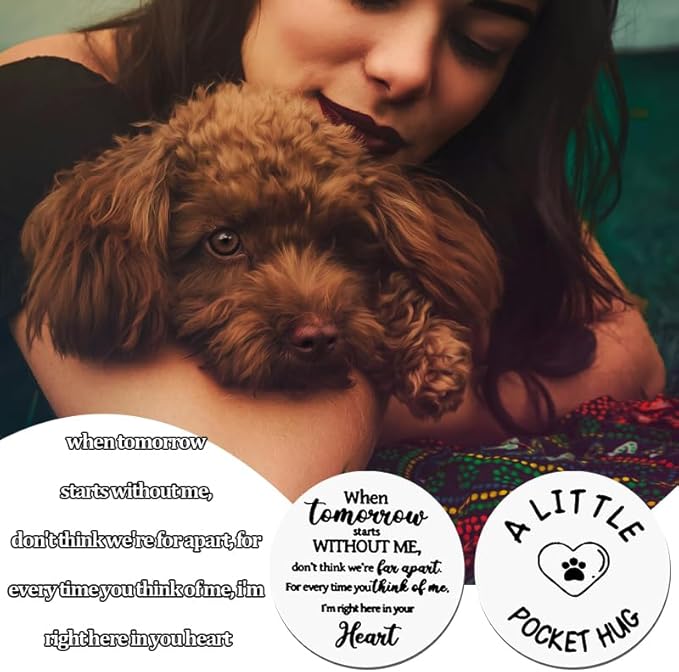 Pet Memorial Pocket Hug Token for Loss of Dog Cat - Remembrance Sympathy Gift for Pet Lover Owner - Bereavement Keychain for Friend Mom Dad