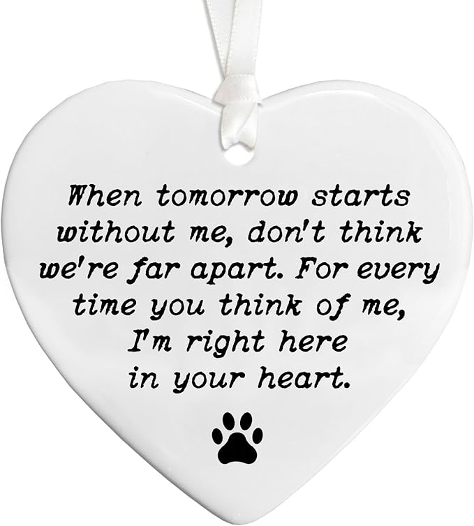 Pet Memorial Gift, Dog Sympathy Gift, Pet Memorial Ornament, Dog Loss Keepsake, When Tomorrow Starts Without Me Memorial Quote, Remembrance Ornament In Loving Memory (When Tomorrow)