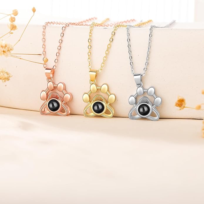 Personalized Projection Necklace with Custom Photo Pendant - Best Gift for Mom, Wife, Girlfriend, or Memorial - Mother's Day, Valentine's Day, Birthday Jewelry Gift