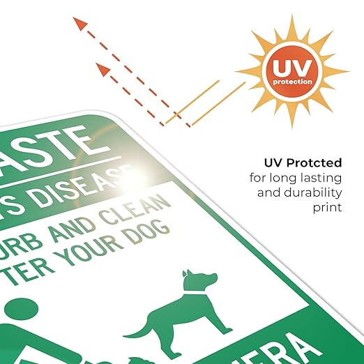 Pet Waste Leash-Curb and Clean Up After Your Dog Under Camera Surveillance Sign, (SI-63188) 18x24 Inches, Rust Free .063 Aluminum, Fade Resistant, Made in USA