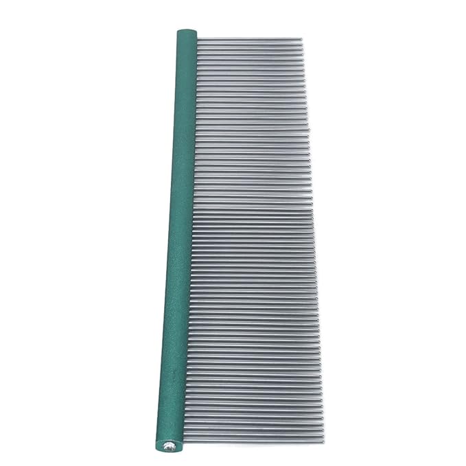 Generic Greyhound Comb for Dogs, Metal Dog Comb with Rounded Ends, Green