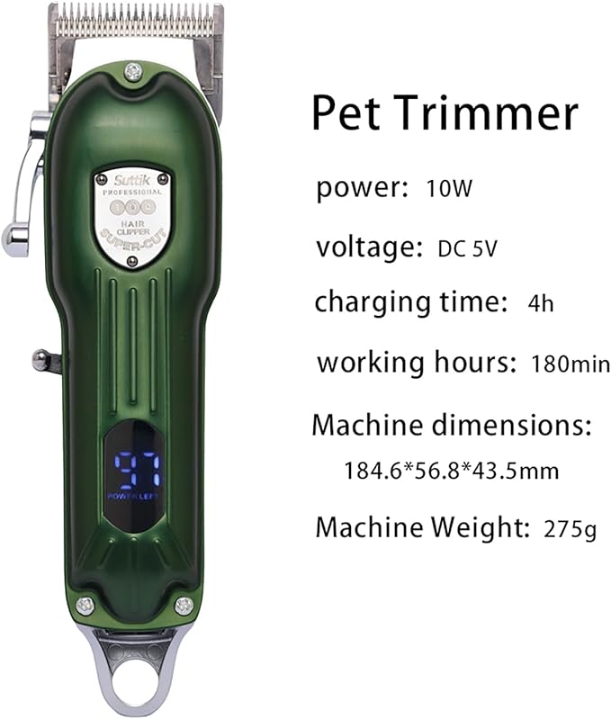 Dog Clippers for Grooming Pets Trimmer Low Noise Rechargeable Cordless Pet Shaver high-power with Stainless Steel Blade for Dogs and Cats