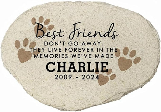 Personalized Dog Memorial Garden Stone, Best Friends Flat Stepping Stone, Loss of Pet