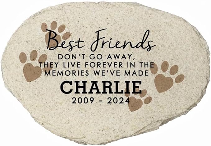 Personalized Dog Memorial Garden Stone, Best Friends Flat Stepping Stone, Loss of Pet