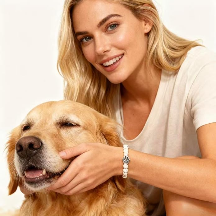 LINGYUAN Pet Memorial Gifts for Dogs Cats, Pet Memorial Bracelet, Remembrance Pet Loss Sympathy Gift for Cat Dog Lovers, Bereavement Gifts for Loss of Pet