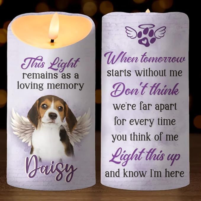 Custom This Light Remains As A Loving Memory Pet Memorial Led Candle Decor Gift For Dog Mom Dad Pet Owner Christmas Birthday Memorial Dog And Cat Sympathy Led Candle Gifts For Girlfriend Boyfriend
