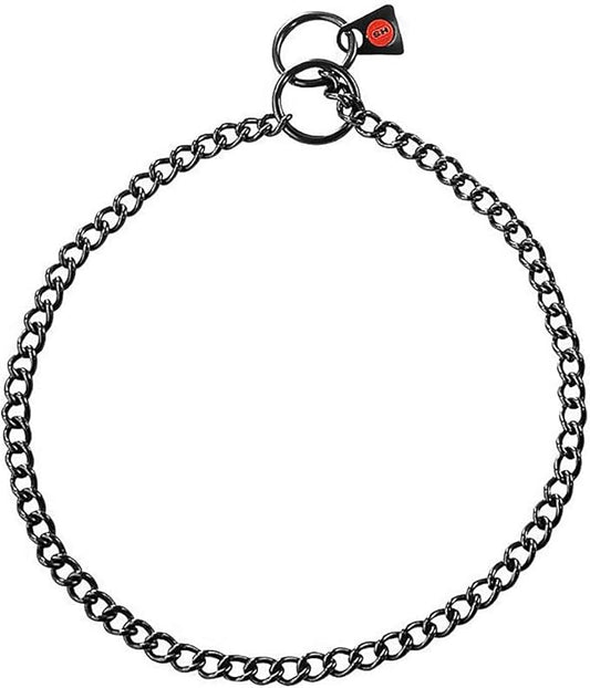 Herm Sprenger Black Stainless Steel Choke Dog Training Collar No-Pull Slip Chain for Small Medium Large Dogs for Easy Control Show Chain Collar Made in Germany 2mm 16in (40cm)