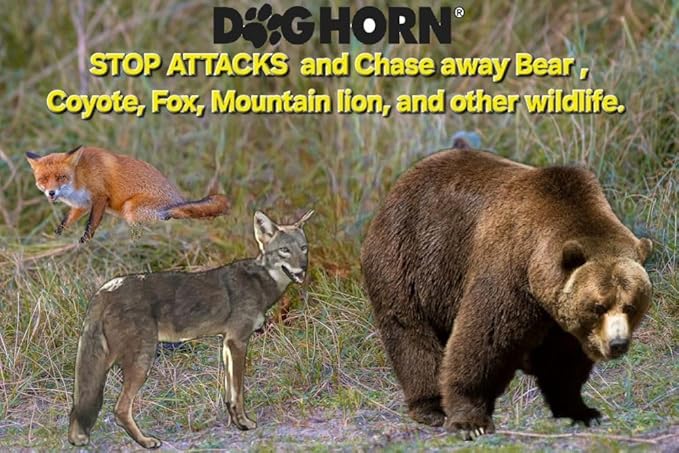 DogHorn XL (3 PK) - Air Horn for Dogs. Stop Aggressive Dogs! Scare Coyotes Bear & Wild Animals! Effective Training Tool & Outdoor Safety Alarm for Hiking Biking Camping Boating & More! (Pack of 3)