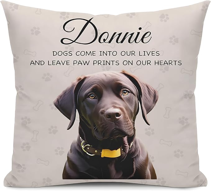 Alienc Personalized Dog Memorial Pillow with Photo - Custom Pet Memory Gift, Soft Sympathy Gift for Loss of Dog or Cat, Heartfelt Remembrance Throw Pillow