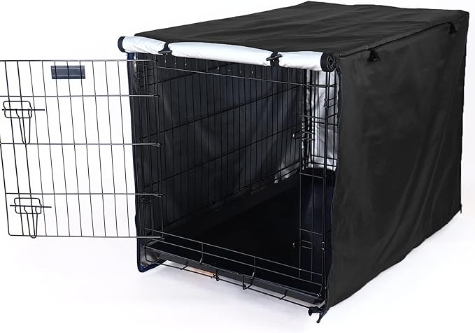 kefit Dog Crate Cover 30 inch, Kennel Cover for Wire Dog Cage, Black