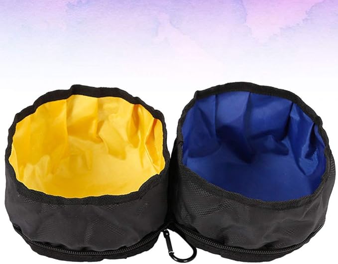 balacoo Portable Dog Bowls for Outdoor Feeding Dual Capacity for Food Water Carabiner Pet Supplies for Traveling Cats Dogs