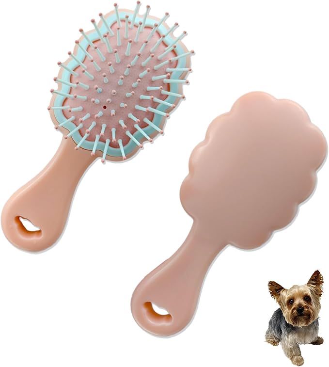 Gentle Cloud Air Cushion Brush Small Dogs Grooming with Gift Box, Fit for Yorkie, Shih Tzu, Pomeranian, Maltipoo, Maltese, Toy poodle, Puppy Essentials (Pink)