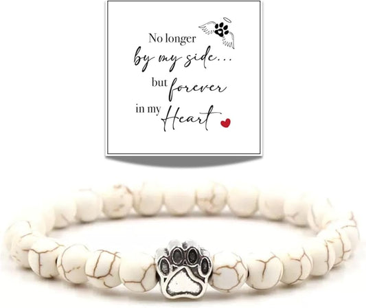 LINGYUAN Pet Memorial Gifts for Dogs Cats, Pet Memorial Bracelet, Remembrance Pet Loss Sympathy Gift for Cat Dog Lovers, Bereavement Gifts for Loss of Pet